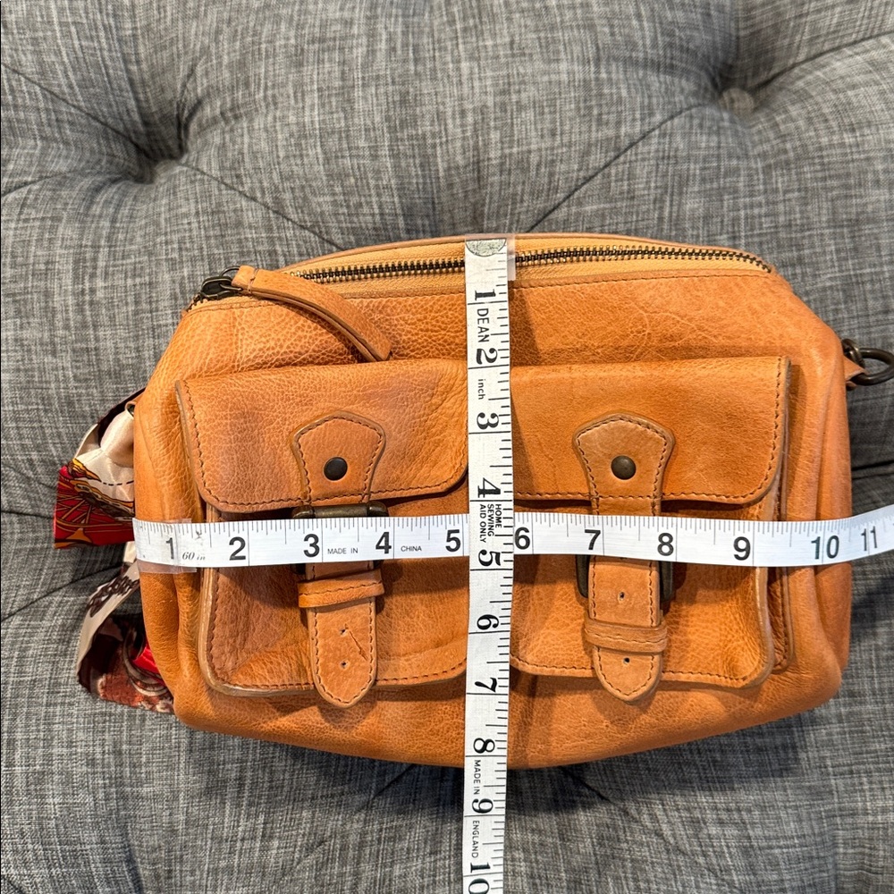 Free People Bag Dylan Brown Distressed Leather Duffle Crossbody - Picture 17 of 17